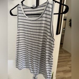 Green Envelope women’s gray and white striped tank